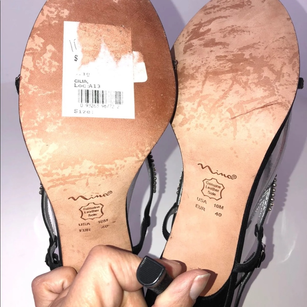 Nina Silver-tone Rhinestone Sandals - Picture 6 of 8